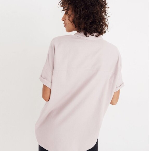 Madewell Lightest Pink Flannel Courier Shirt - Medium - Picture 3 of 8